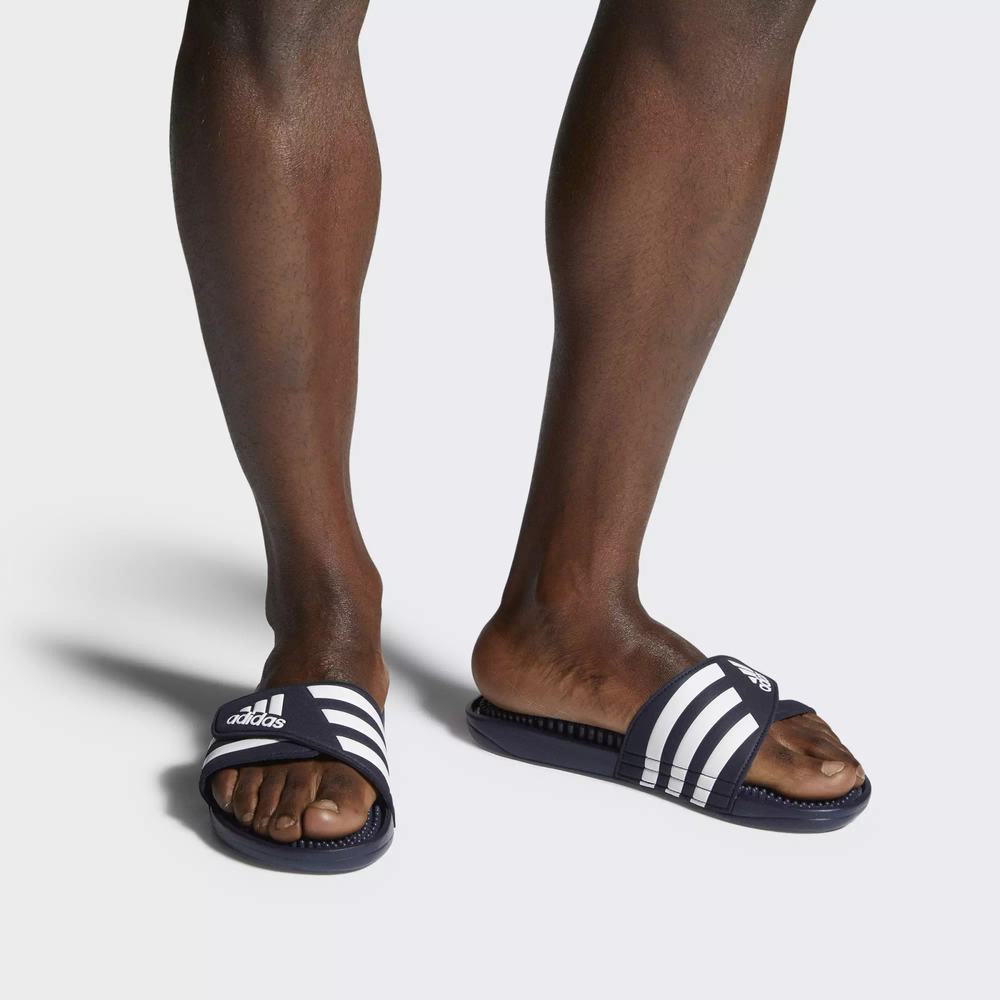 Adidas Adissage Chanclas Azules Para Hombre (MX-63403)